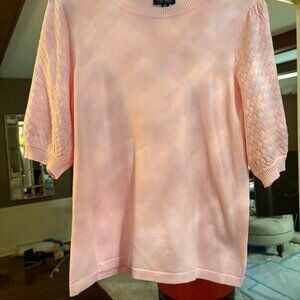 NWT Jones New York Pink Puffy Sleeve Lightweight Sweater. Size M (runs big)